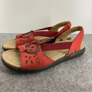 Earth Origins Talia Red Leather Slingback Sandal Women’s Size 8M